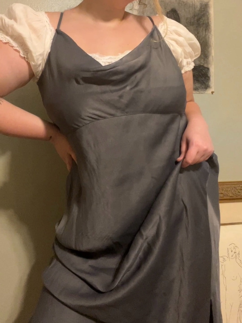 Anthropologie Satin Slip Dress